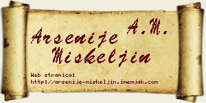 Arsenije Miškeljin vizit kartica